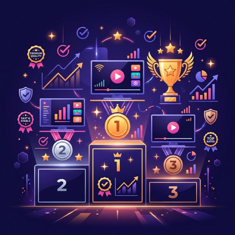 Classement des meilleurs services IPTV France 2026 avec podium et trophee