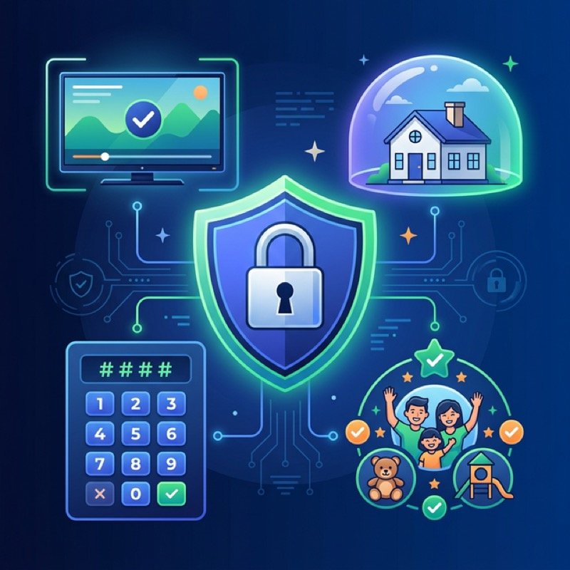 Controle parental IPTV avec bouclier de securite et code PIN